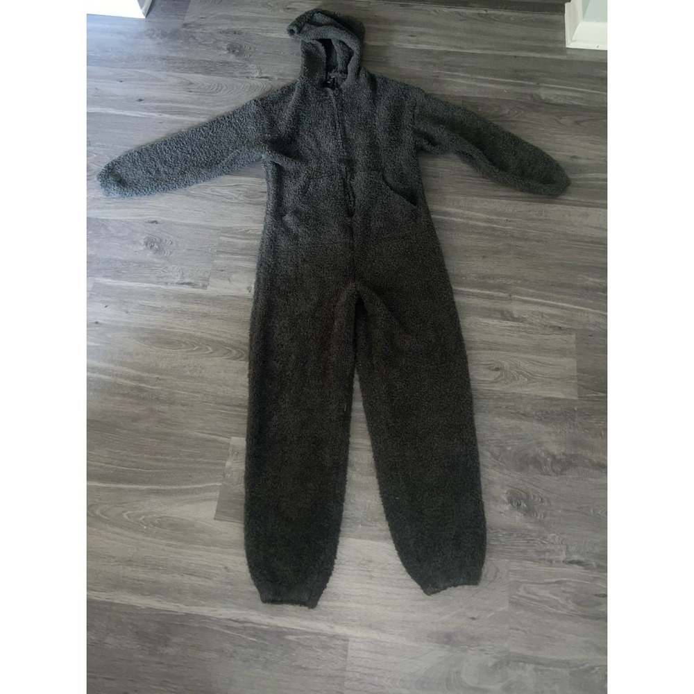 Skims Hooded Cozy Teddy Fleece Zip Up Onesie Jumpsuit